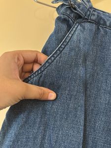 High-Waisted Denim Pants with Belt Detail