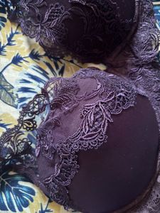 Elegant Purple Lace Bra
