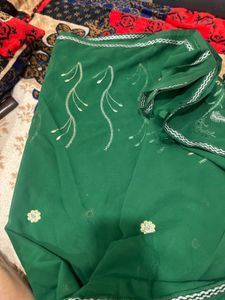 Elegant Green Floral Saree