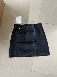 Black Faux Leather Mini Skirt