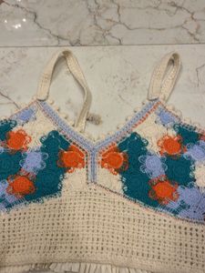 Crochet Floral Crop Top