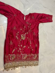 Hand embroidery, pure Dabka Baby long Kurti