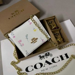 Coach Signature Wallet with Charms Set of 3 wd box
