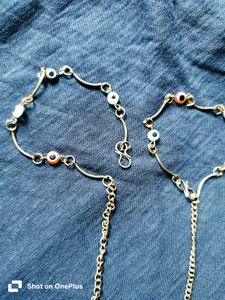 Evil Eye Anklets with Bell Charm