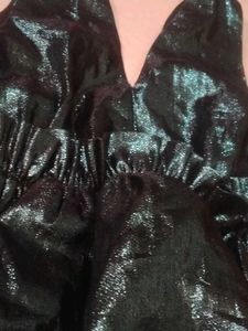 Metallic Emerald Green Tiered Party Dress