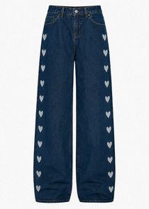 Blue Jeans with Heart Print