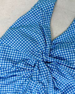 Completely New Bluebird Gingham Halter Top