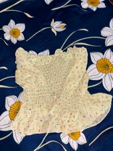 Chic Floral Smocked Peplum Top