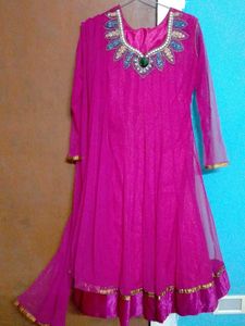 Stunning Pink Anarkali Kurta