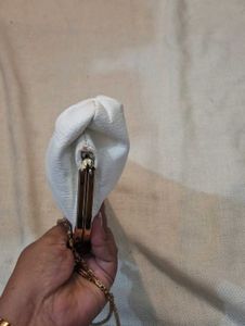 Chic White Prada Clutch with Gold Chain