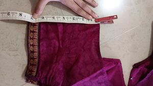 Magenta Silk Blouse with Border