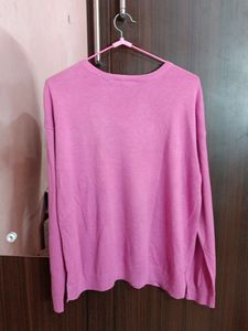 Pink Heart Sequin Sweater