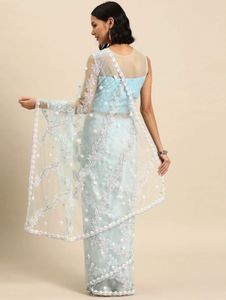 Light blue  chhabra Embroidered Net Saree