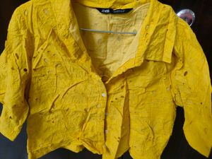 Zara Cropped Cotton Shirt