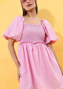 Tokyo Talkies square neck puff sleeve dress
