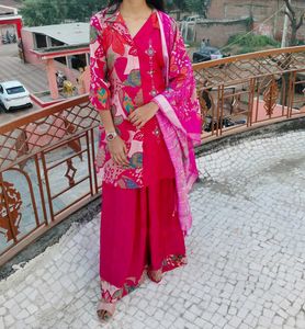 Pink Floral Kurta Set