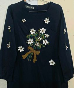 Chic Navy Blue Floral Dress