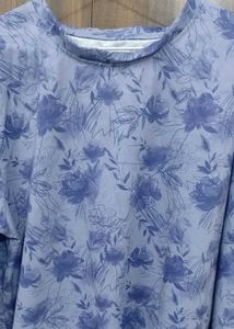 Blue Floral Long Sleeve Top