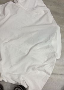 H&amp;M White Cropped Polo Shirt
