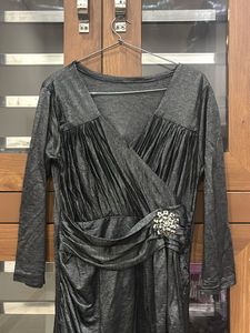 Elegant Gray Maxi Dress