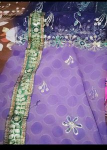Beautiful Purple Embroidered Saree
