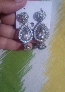 Designer Studded Jhumka Earrings