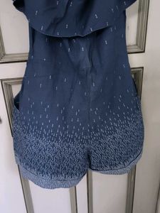 Blue Ruffle Playsuit