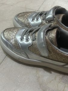 Sparkly Silver &amp; Gold Sneakers