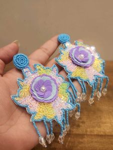 Boho Floral Sequin Dangle Earrings