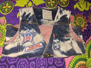 Denim Vest with Patches