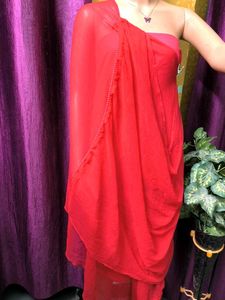 Vibrant Red Dupatta beautiful look