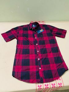 red check shirt with tag