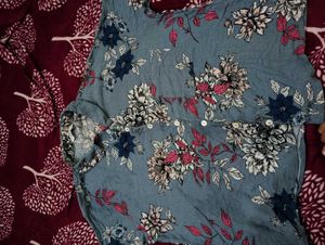 Blue Floral Print Shirt
