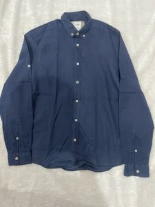 Zara Navy Blue Button-Down Shirt