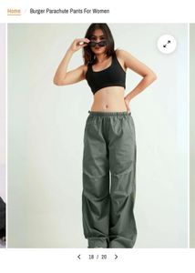 Burger Bae dark olive green Parachute Pants