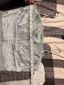 Elegant Grey Lace Overlay Dress