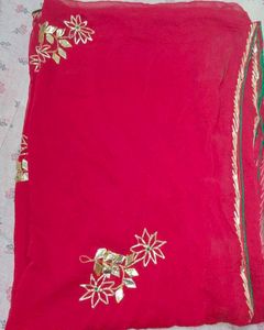 Handmade Gotta patti design saree
