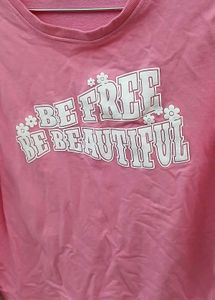 Women's Pink 'Be Free' Graphic T-Shirt