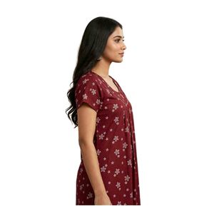 Maroon Floral Print Nightgown