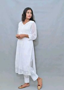 White Kurti With Jeans