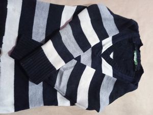 Chic Striped V-Neck Sweater