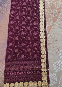 Beautiful Maroon Saree🤎🤎🤎