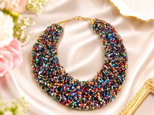 Colorful Beaded Statement Necklace