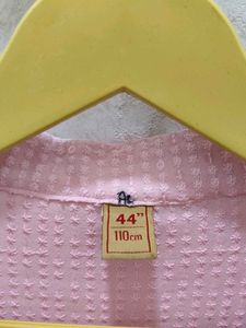 Pink Textured Kurta for men