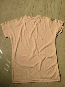 Stylish Pink T-Shirt with Logo Tape Detail