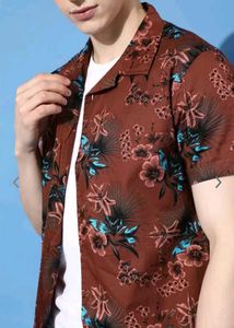 Moda Rapido Men Maroon Floral Resort Wear Shirt
