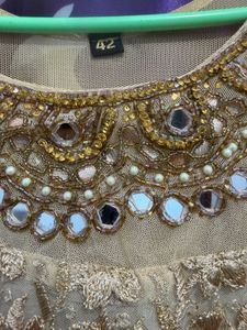 Elegant Gold Embroidery Maxi Gown