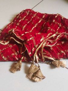 Elegant Red &amp; Gold Dupatta