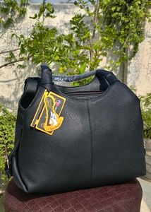Black Textured Shoulder Bag