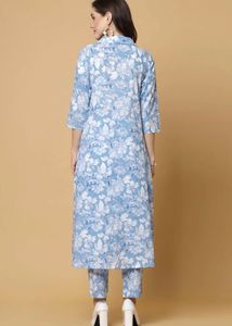 Beautiful Blue Floral Kurta Set